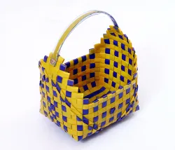 Chettinad Pookoodai yellow with blue combination of multipurpose flower basket